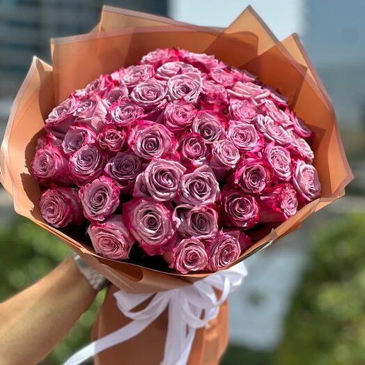 Royal Enchantment | 51 Purple Roses – Luxurious   Romantic Statement Bouquet