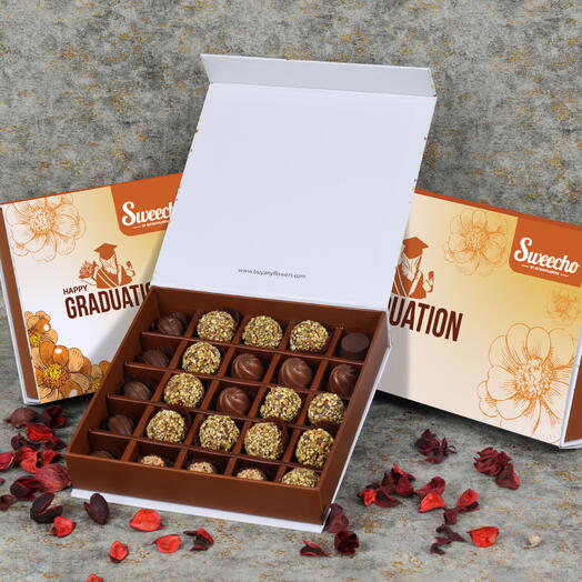 Премиальное ассорти шоколадных конфет для выпускного 25 шт от Sweecho