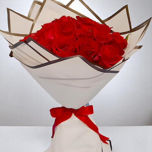 Red Roses Bouquet - Fresh Romantic Flowers