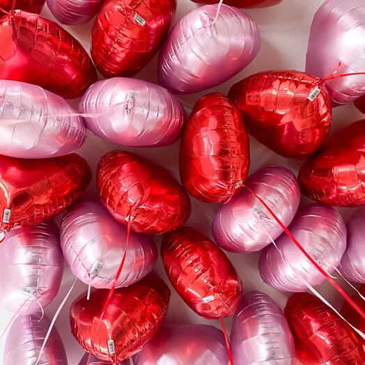25 Love Foil Hearts Mix Helium Balloons
