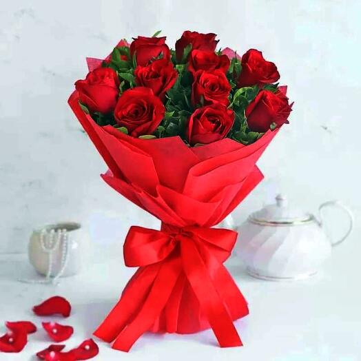 Bouquet Of 21 Red Flowers