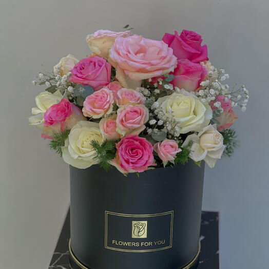 Box flowers pink mix