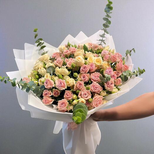 Pink peach baby rose bouquet