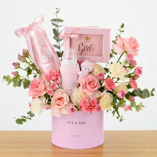 Сладкое приветствие подарочная коробка для малышки – розовая версия