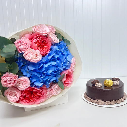 Cake and flower combo