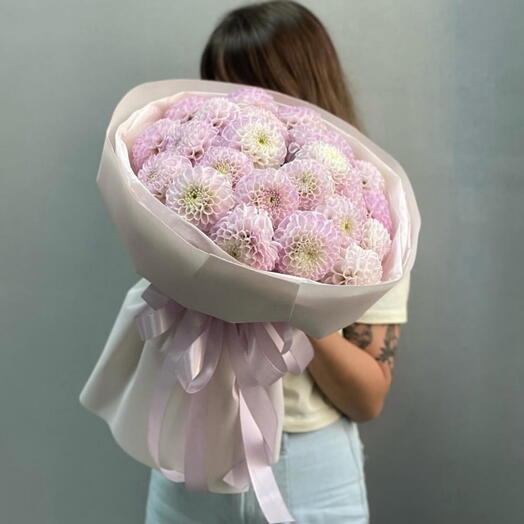 Чудо – Букет розовых георгинов – Подарок на годовщину рождения для неё