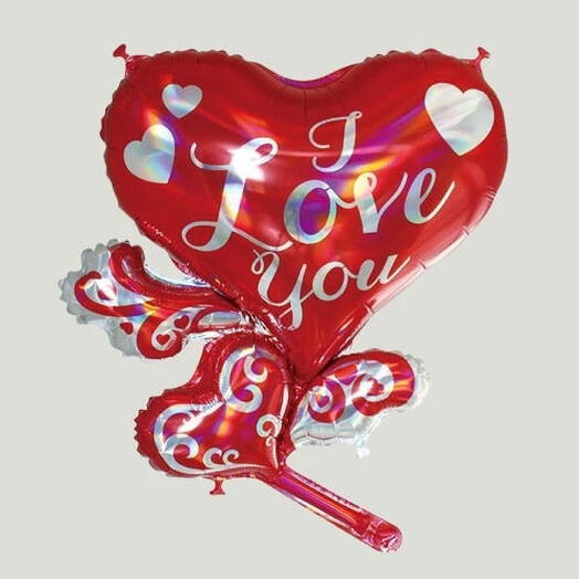 Воздушный шар «Я люблю тебя» с маленькими сердечками