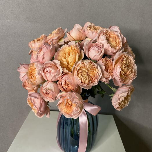 Spray Rose Juliata in Blue vase