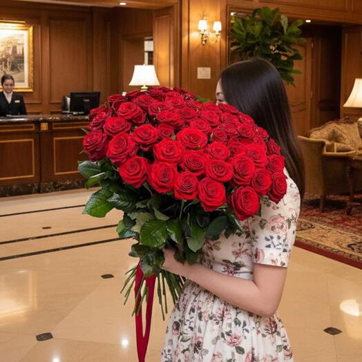 Bouquet de 51 roses rouges