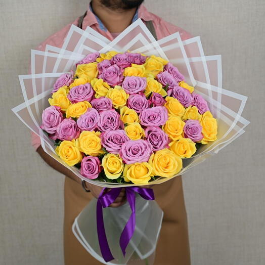 51 Yellow And Purple Roses  7208