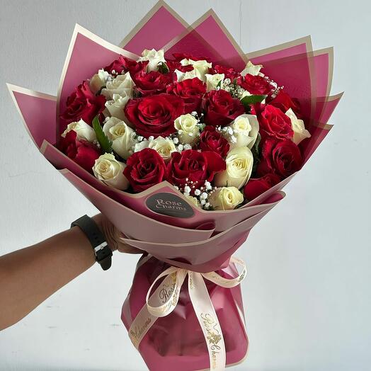 ️Red   White Roses  41 Luxury