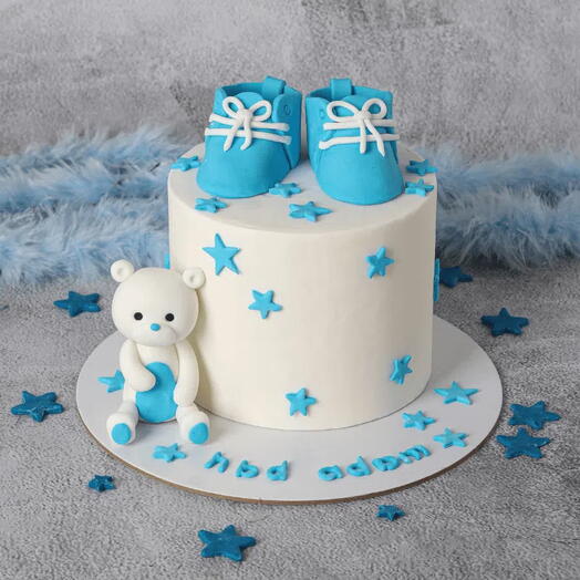 Pastel de baby shower con osito