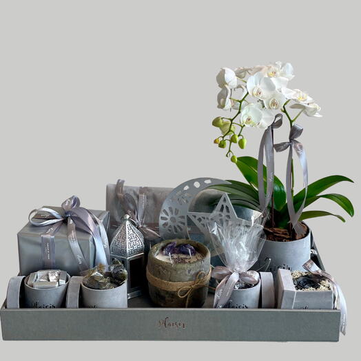 Подарочный поднос Рамадан - серый (большой)