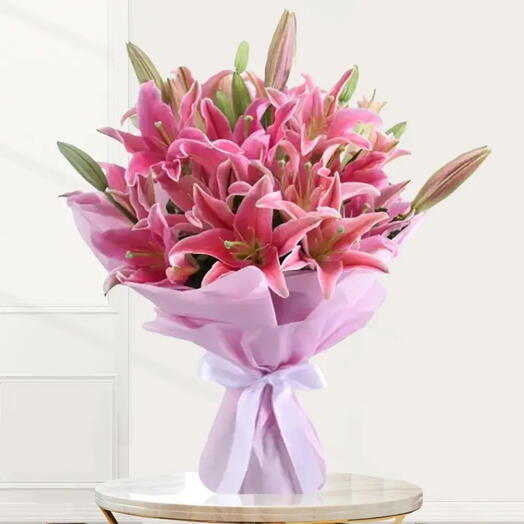 6 Pink lilies