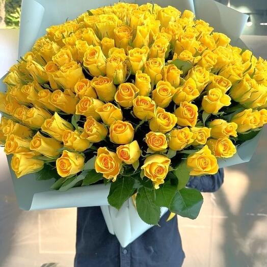 bouquet de 151 roses jaunes