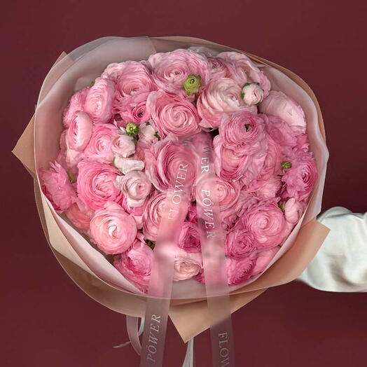 Ranunculus Bliss: Small Bouquet of 30 Pink Ranunculus