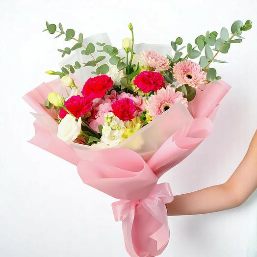 Pastel Pink Mixed Flower Bouquet