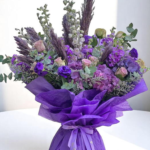Aureate Beauty: Fresh Mix Purple Flowers Bouquet
