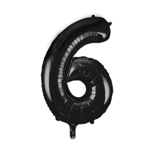 Giant Black Number 6 Balloon