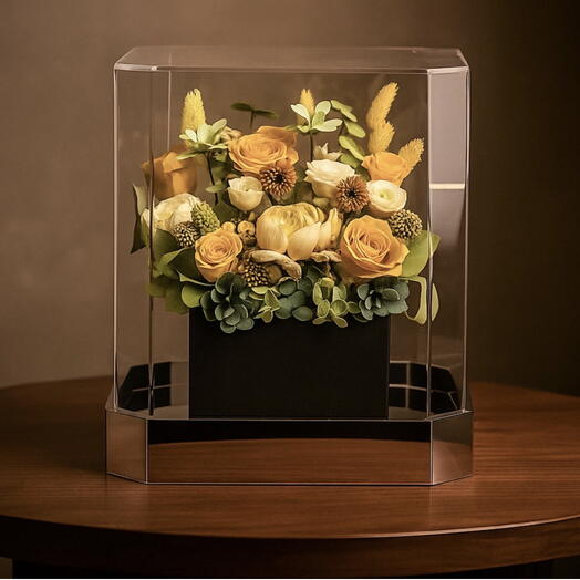 Жёлтые стабилизированные цветы