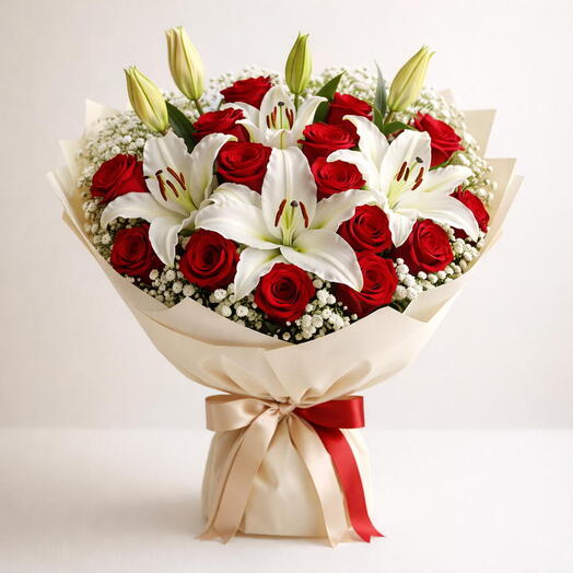 Crimson Grace – Red Roses and White Lilies