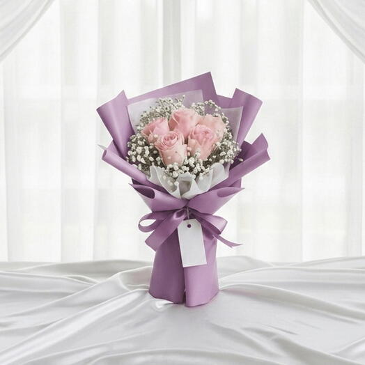Blush Lavender Rose Bouquet for Women s Day Special