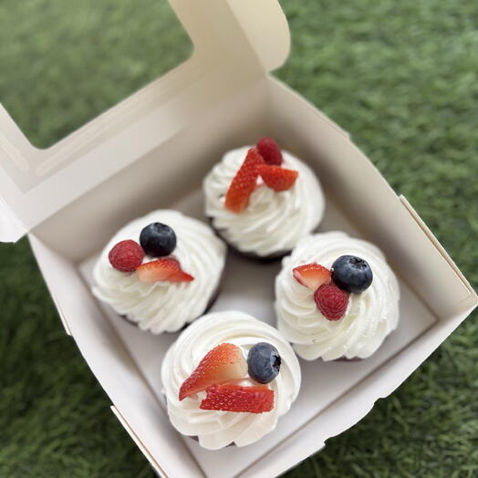 4 шт,Ванильный капкейк