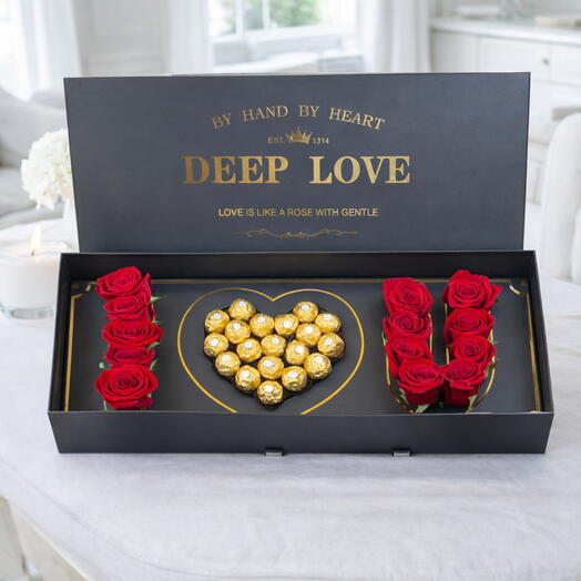 Ferrero Deep Love Red Rose Box