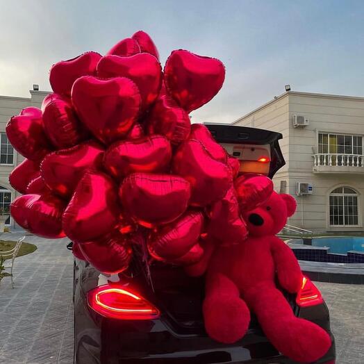 Big Size Teddy Bear with 15 Balloons