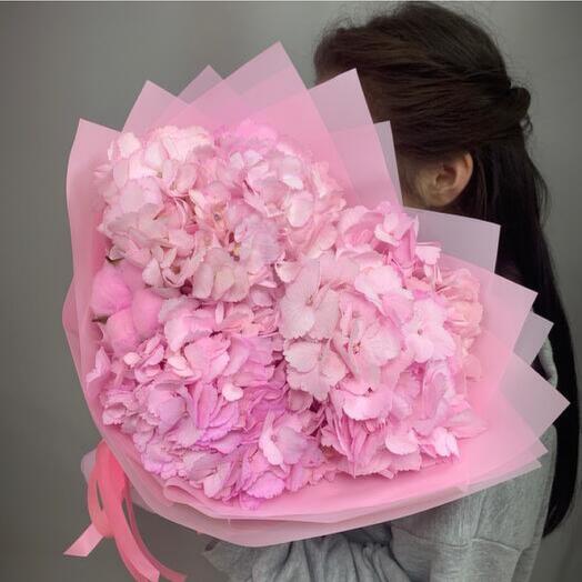 3 pink Hydrangea Bouquet -612