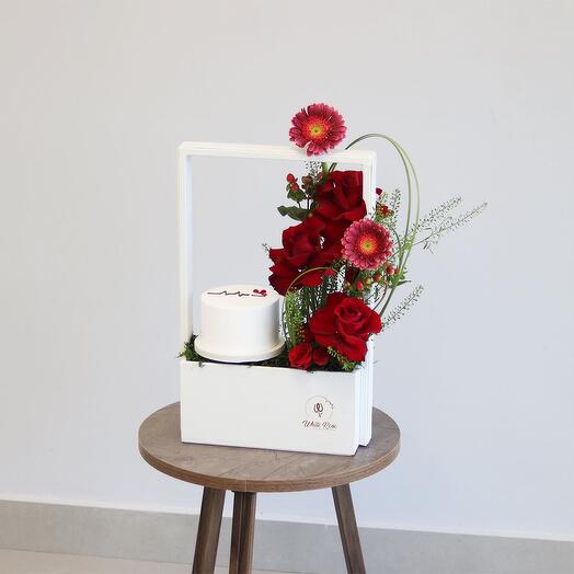 Valentine Red and White Cake Bag