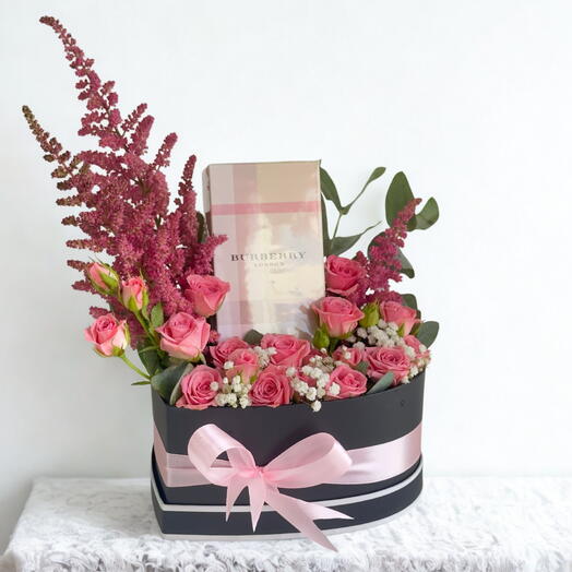 Pink Heart Rose Box   Burberry