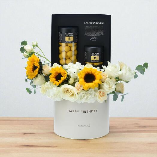 Букеты на день рождения   Подарочная коробка Lakrids Passion