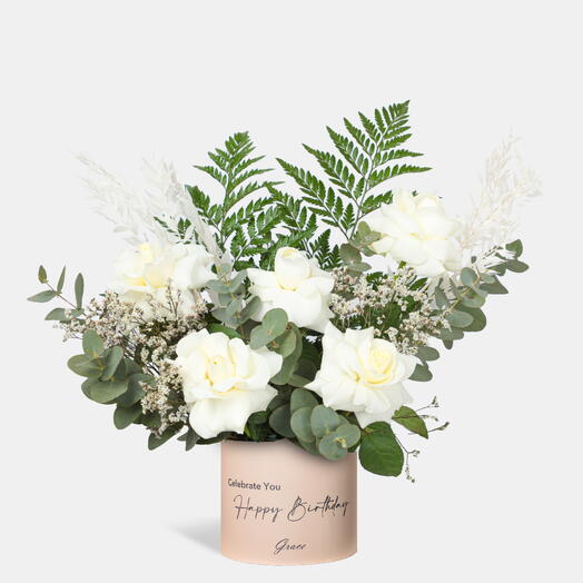 Copos de nieve alegres para cumpleaños en caja pequeña