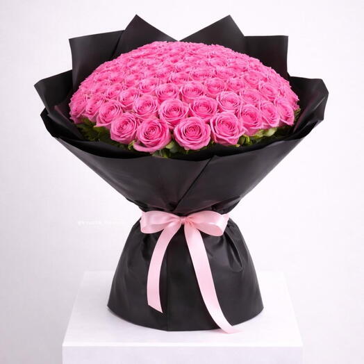 99 розовых роз Премиальный букет ко Дню святого Валентина для неё