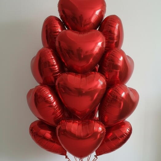 25 Red Heart Foil Balloons – 18 Inches