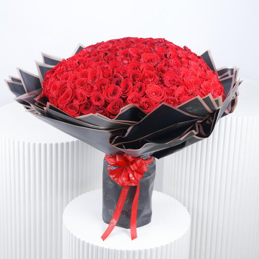 Bouquet d'amour 201 roses rouges