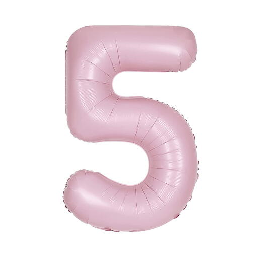 Number 5 pink balloon