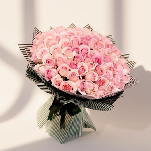 100 Pink Roses Pure Luxury Arrangement
