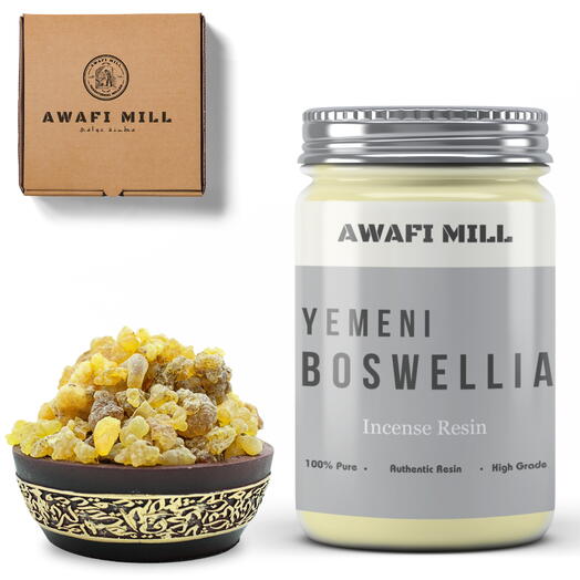 AWAFI MILL Королевская смола ладана | Boswellia Sacra из Йемена - Бутылка 100 грамм
