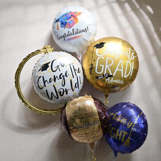5-Piece Graduation Foil Balloon Set - 2  6781