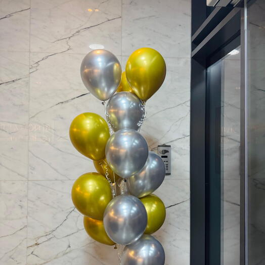 14 золотых и серебряных хромовых шаров