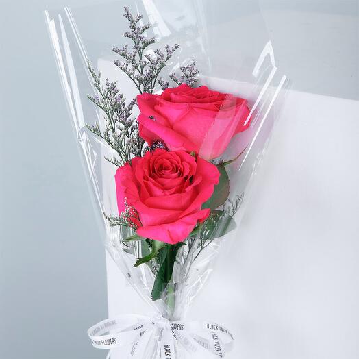 2 pink rose wrapping
