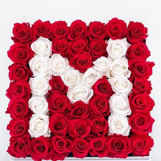 The Initial Box -white rose