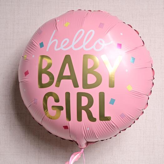 Prima Foil Balloon Hello Baby Pink with helium  6891