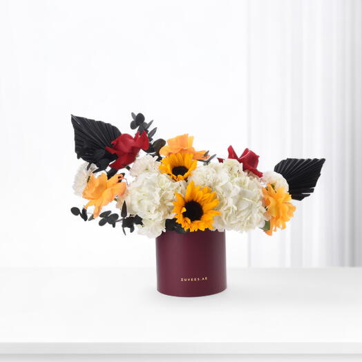 Фирменная коробка с цветами Янтарное сияние