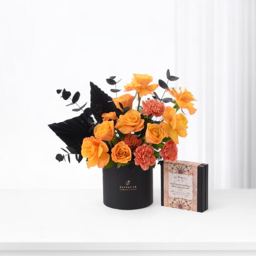 Noir Flame Bloom Black Box With Mirzam Chocolates