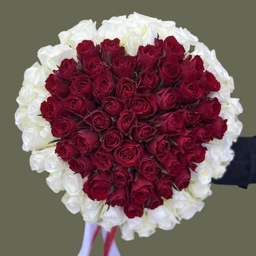 101 роскошный букет в форме сердца для |Жены | Подруги | Годовщины | Дня рождения |