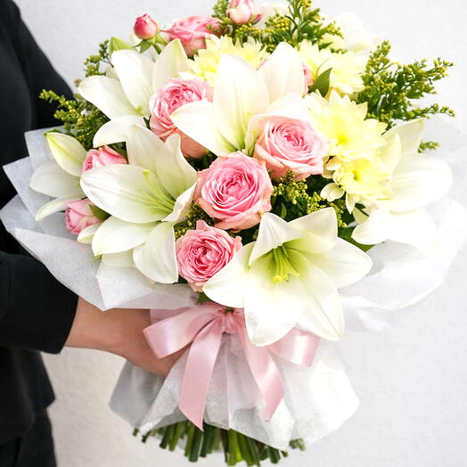 Pastel Peony Lily Luxury Bouquet