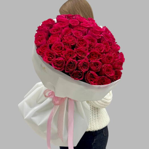 Глори _ Валентайн 99 Яркая Красная Роза Роскошный Букет